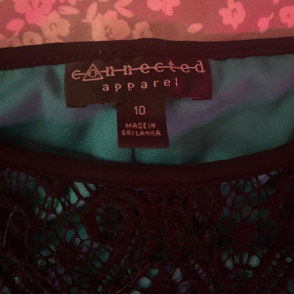 Blue, black laced dress made in Sri Lanka - Picture 2 of 3